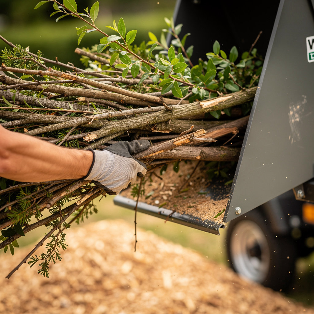 Fidel Hernandez Landscaping LLC professional brush chipping service in Arlington, TX turning yard debris into mulch